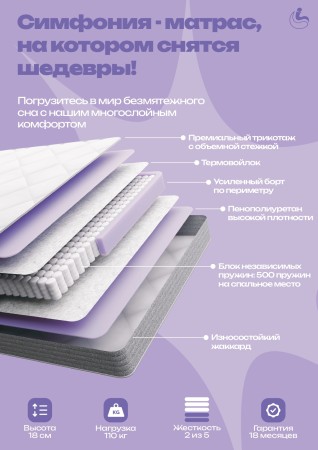 1,20 х 2,00 "Премьер Симфония " Матрац
