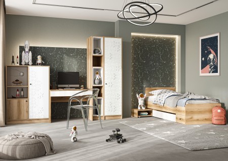 КИВИ КР-01 Кровать 0,9х1,9 (1932х750х934)Корпус ДУБ ДЕЛАНО